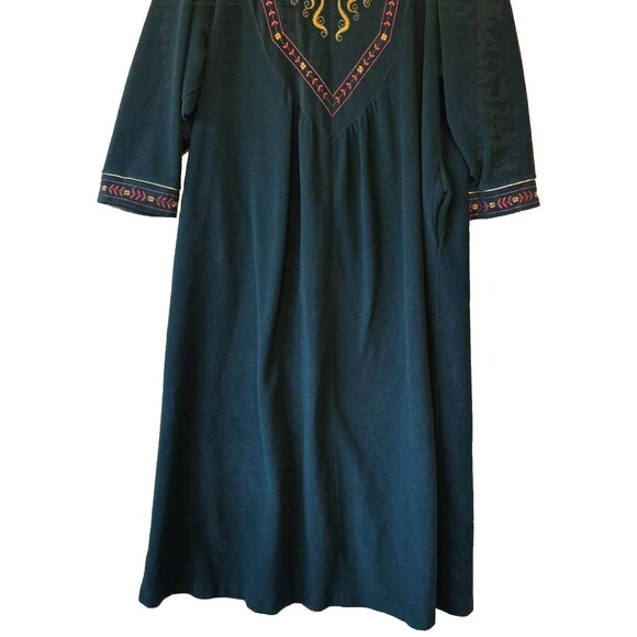 Vanity Fair House Coat Zip Bath Robe Night‎ Gown Medium Petite Green Vintage - Picture 5 of 16